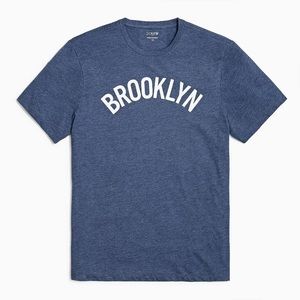 J Crew Size S Small Brooklyn Cotton Graphic Blue T-shirt navy blue EUC